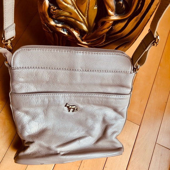 Emma Fox, Beige, Black, Cream, Soft Leather Crossbody Bag, GUC - Picture 4 of 15